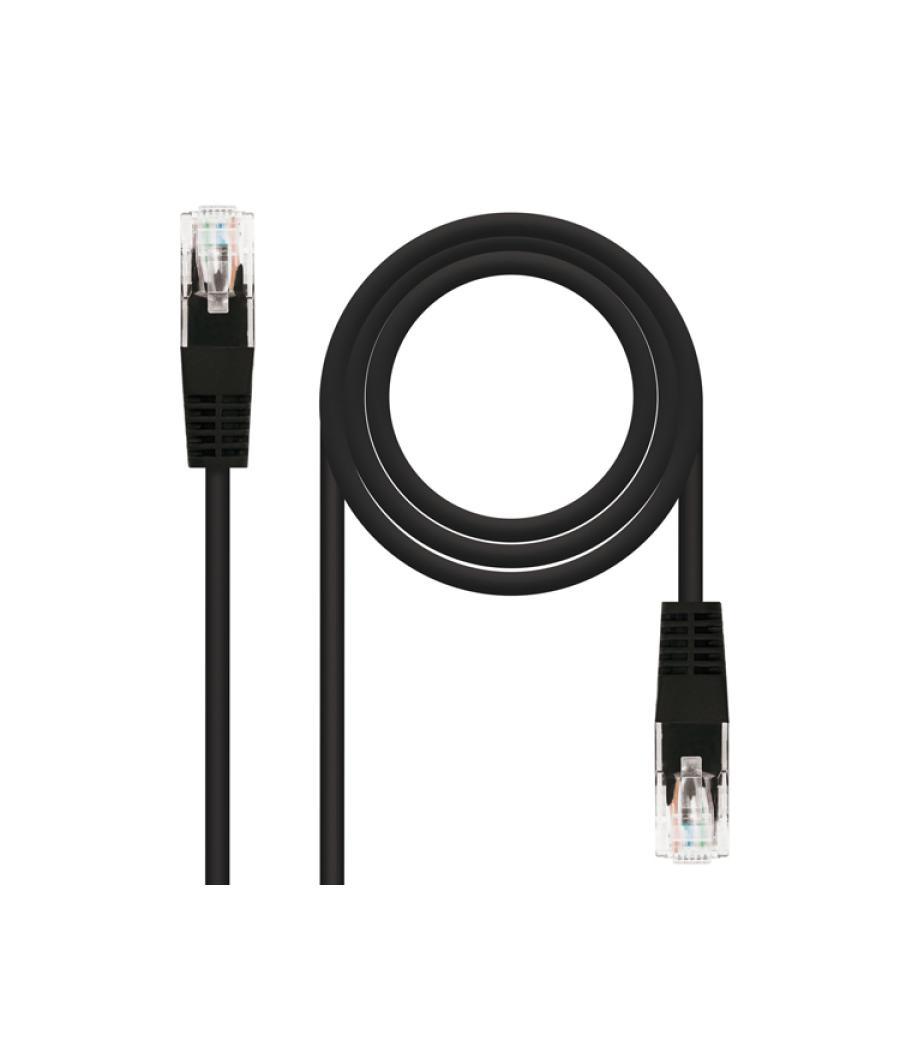 Cable de red latiguillo rj45 utp cat6 awg24 0.5 m negro nanocable