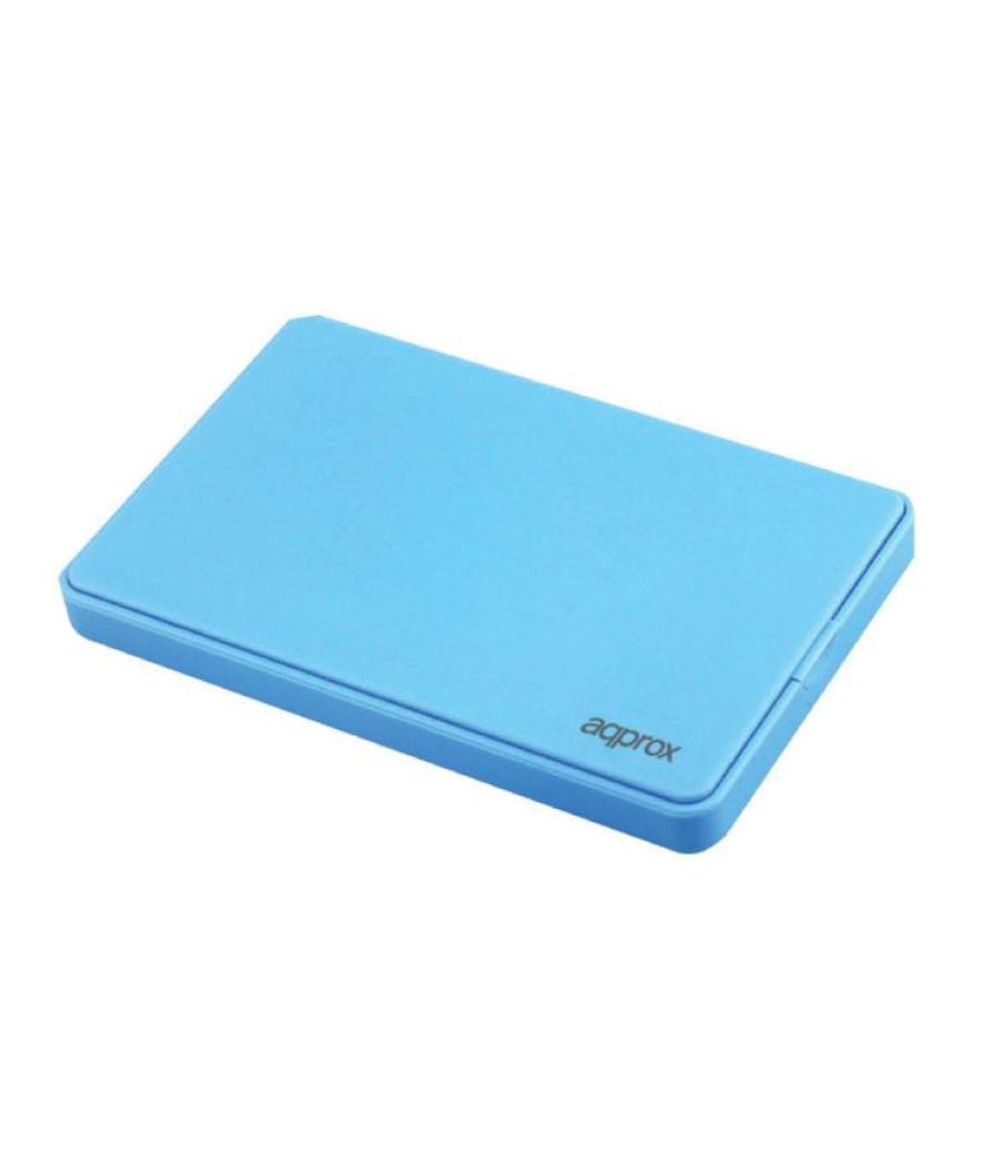 Caja externa usb 2.5'' sata usb 3.0 screwless azul claro approx