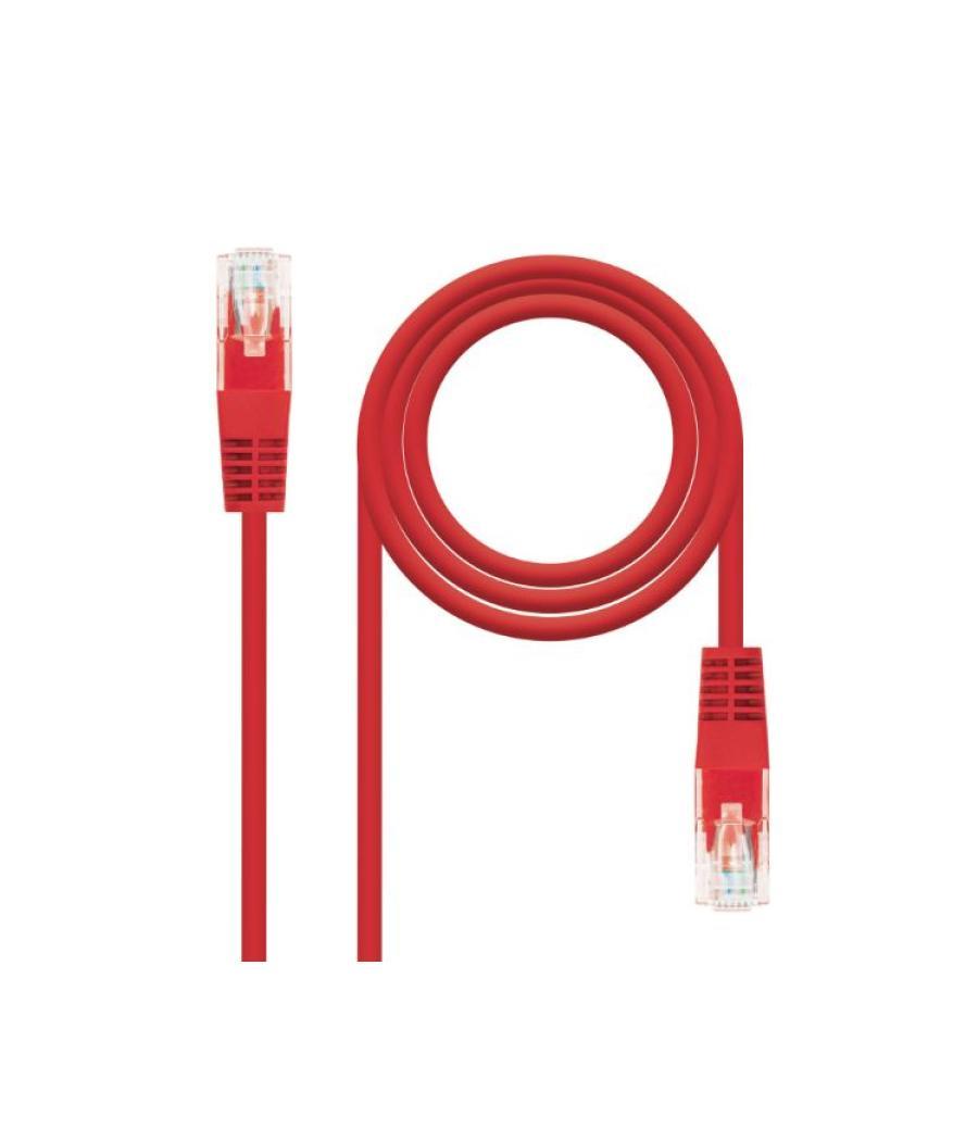 Cable de red latiguillo rj45 utp cat6 awg24 0.25 m rojo nanocable