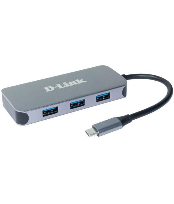 D-link docking station usb-c 6 en 1 con hdmi/ethernet/suministro electrico