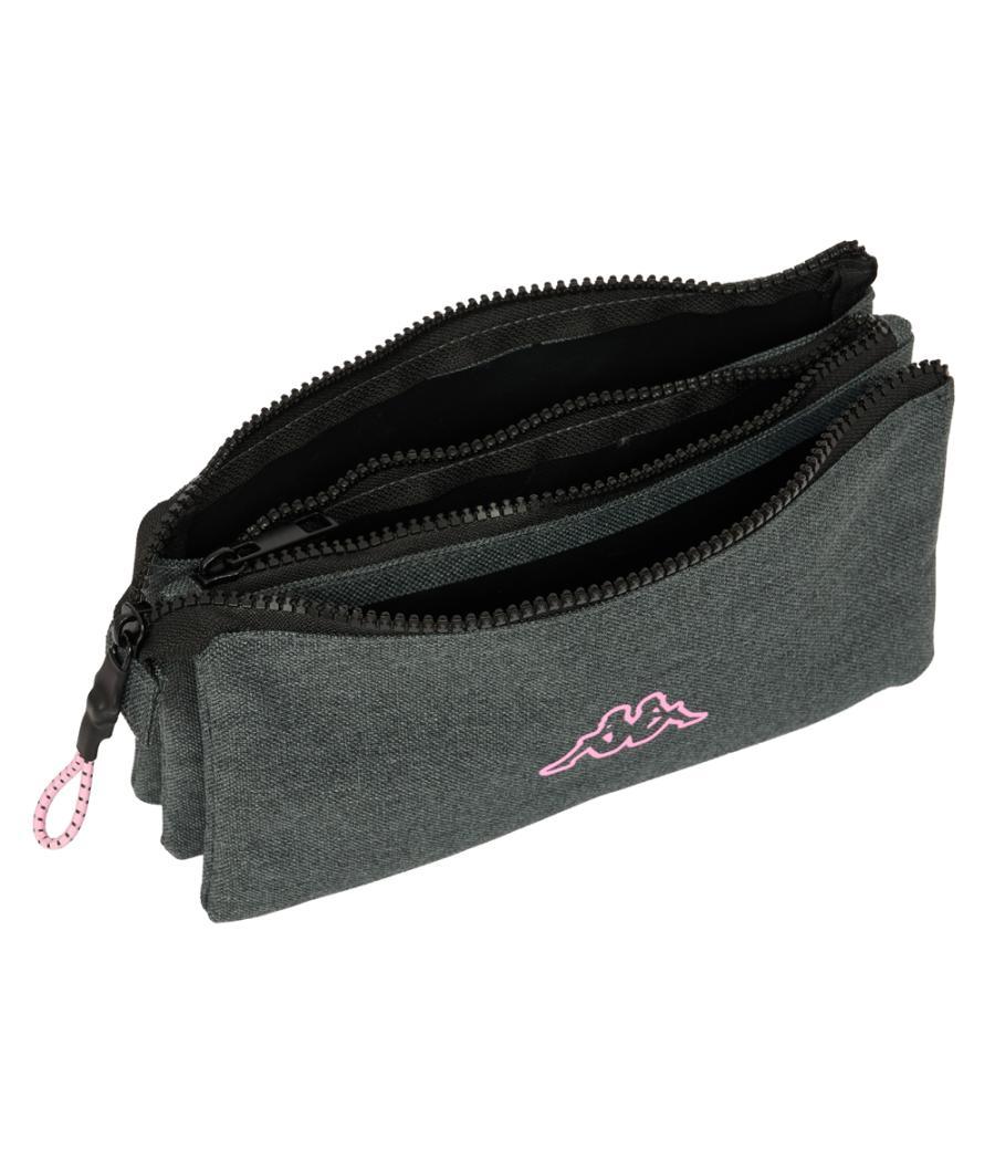 Bolso escolar portatodo safta triple kappa silver pink 30x220x120 mm