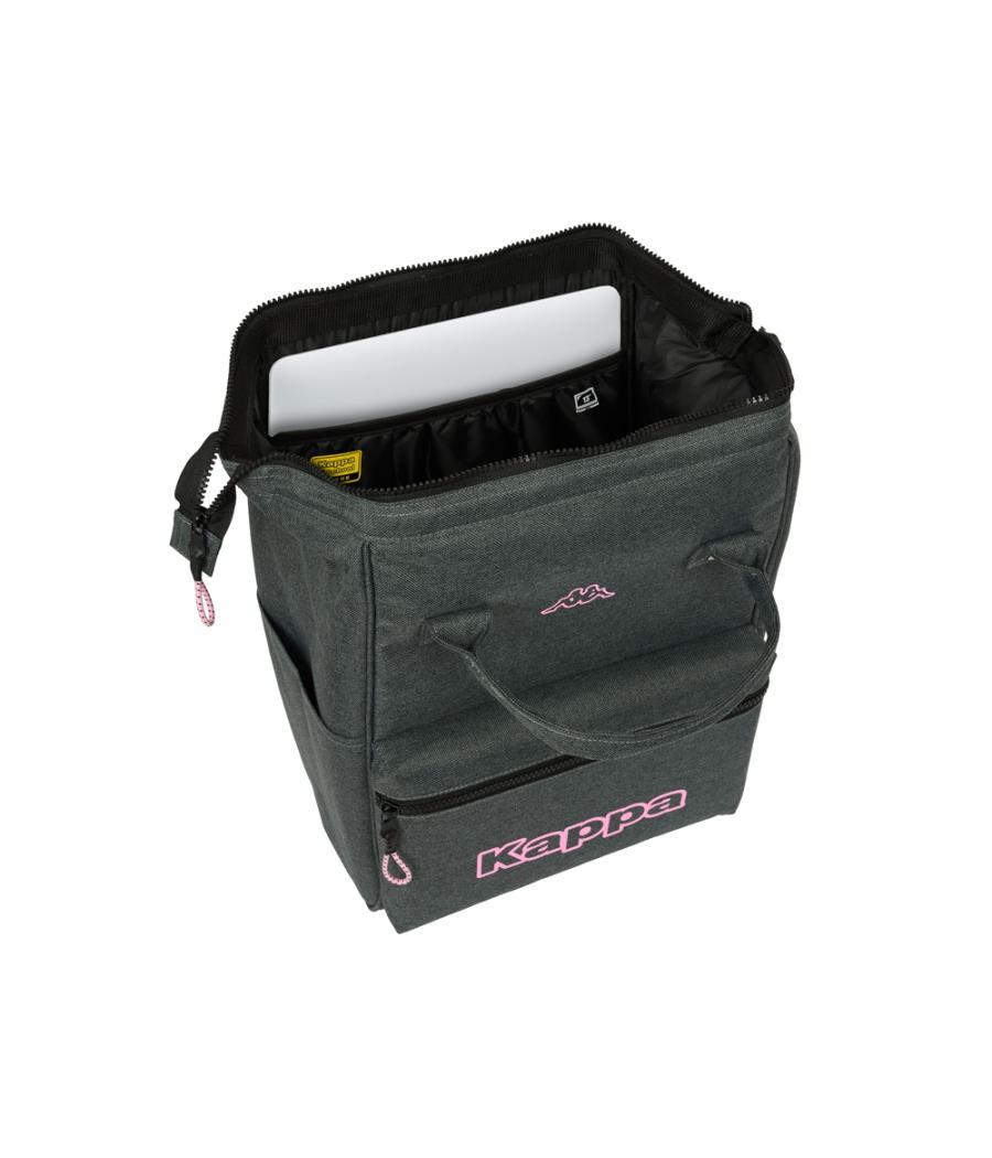 Mochila safta con asas para portatil 13\" kappa silver pink 190x270x400 mm