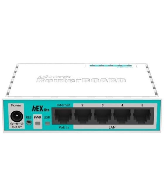 Router mikrotik hex lite rb750r2 5 puertos/ rj45 10/100/ poe