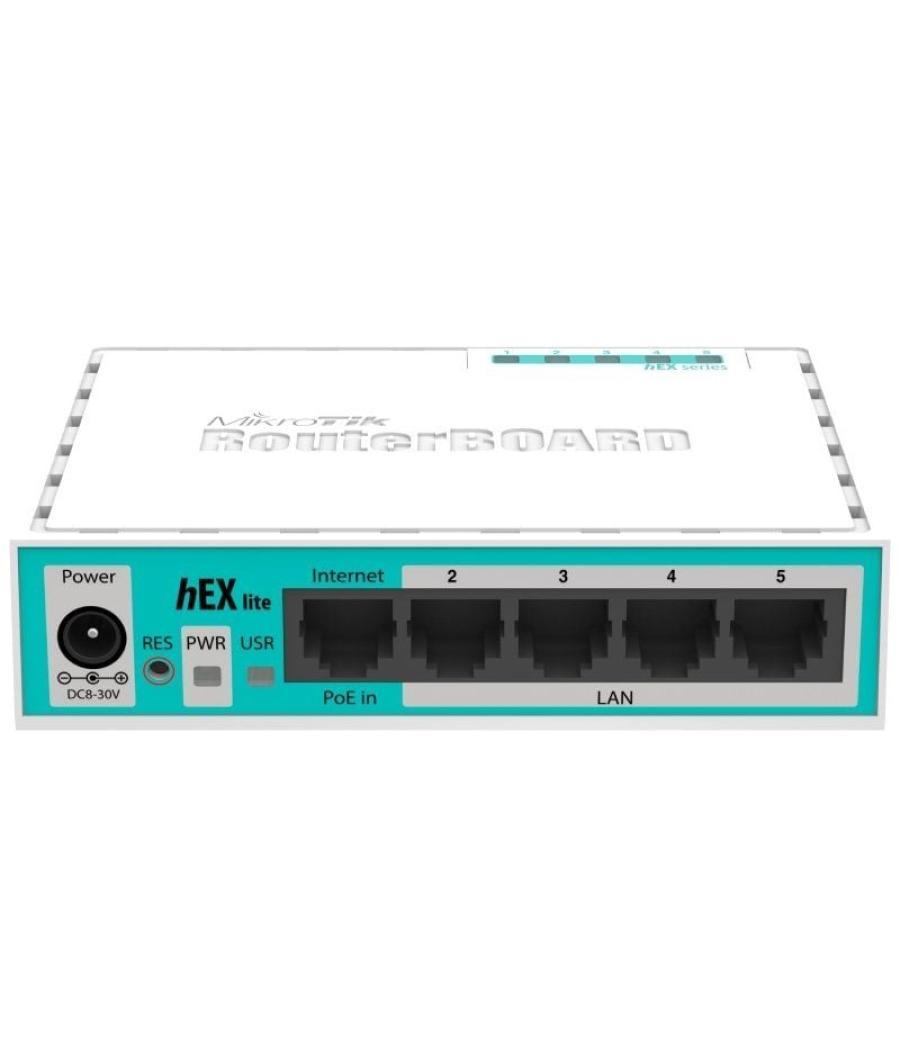 Router mikrotik hex lite rb750r2 5 puertos/ rj45 10/100/ poe