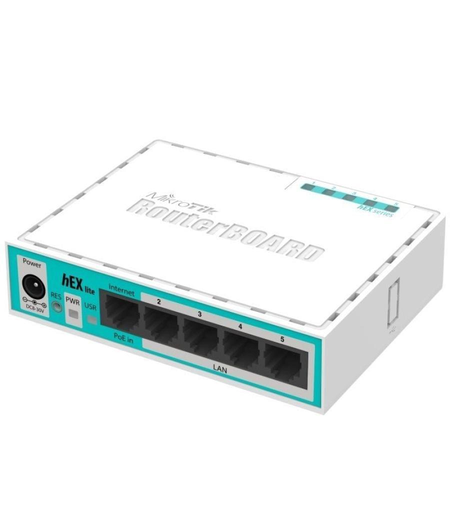 Router mikrotik hex lite rb750r2 5 puertos/ rj45 10/100/ poe