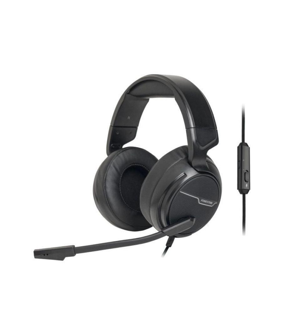 Auriculares gaming con micrófono fonestar win/ jack 3.5/ negros