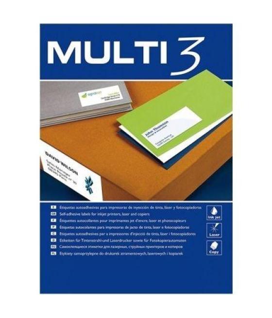 Multi-3 etiquetas adhesivas 52,5x21.2mm inkjet/láser c/rectos 56 x 100h blanco