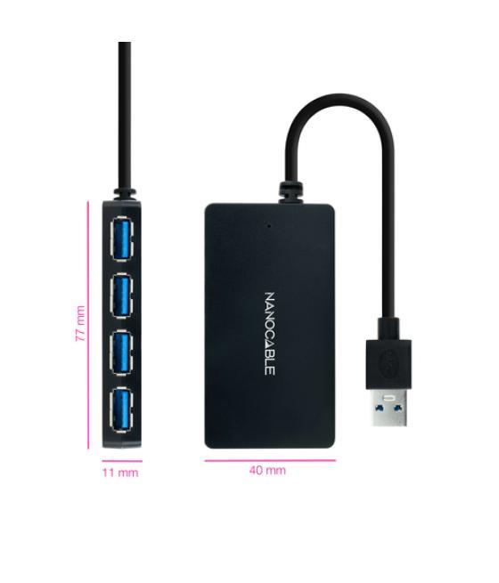 Nanocable hub usb 3.0 con 4 puertos de usb 3.0