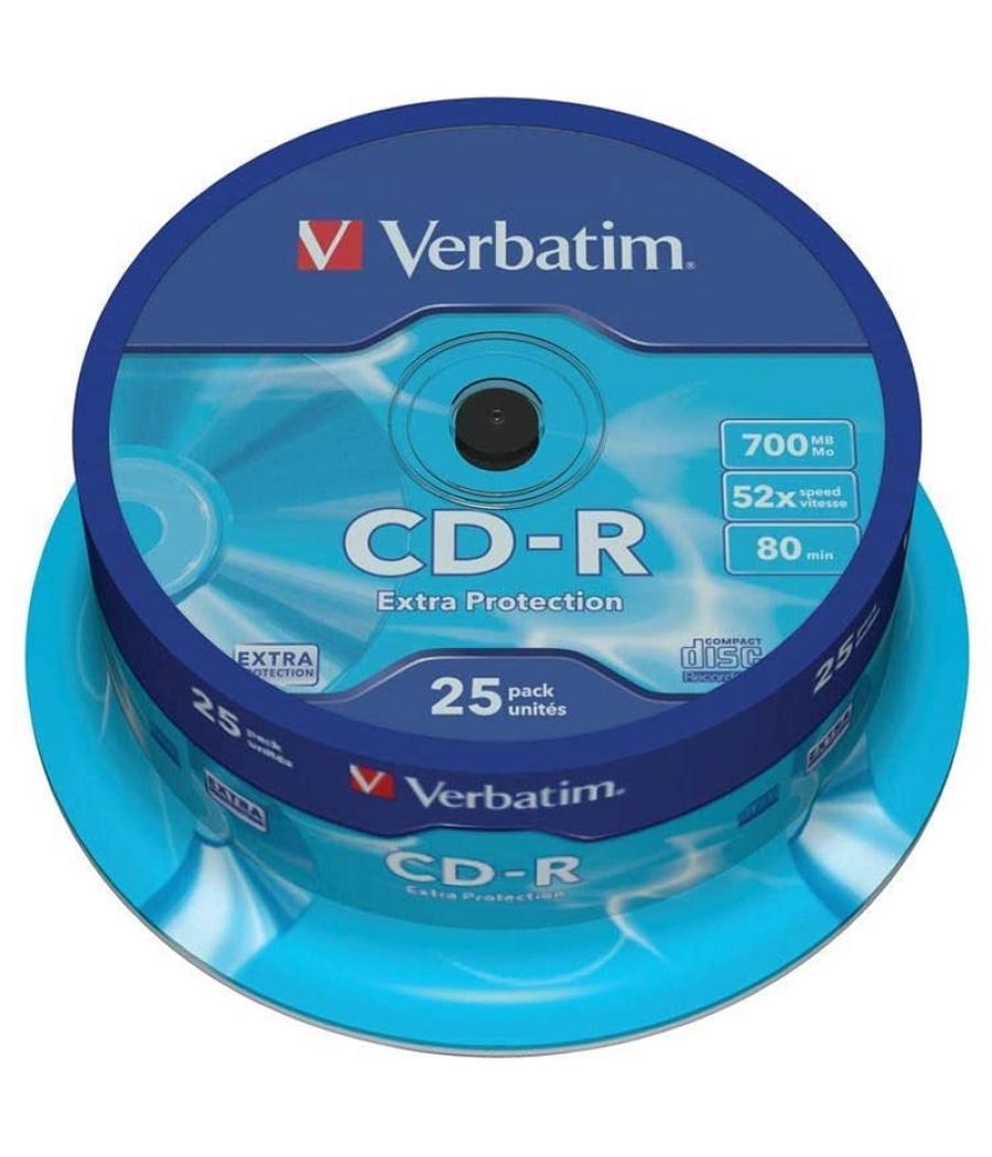 Verbatim cd-r 700mb 52x tarrina 25uds
