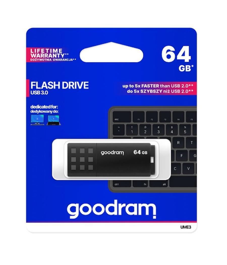 Goodram ume3 lápiz usb 64gb usb 3.0 negro