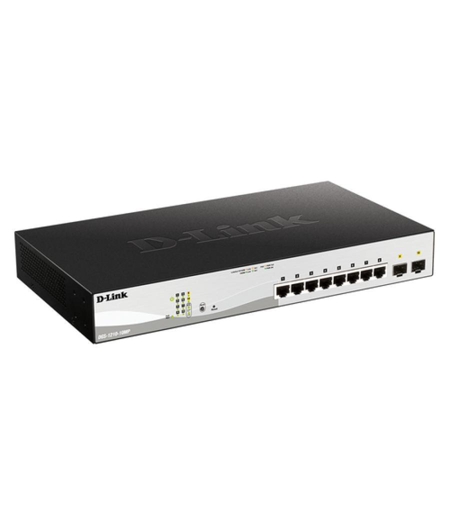 D-Link DGS-1210-10MP Gestionado L2 Gigabit Ethernet (10/100/1000) Energía sobre Ethernet (PoE) Negro, Gris