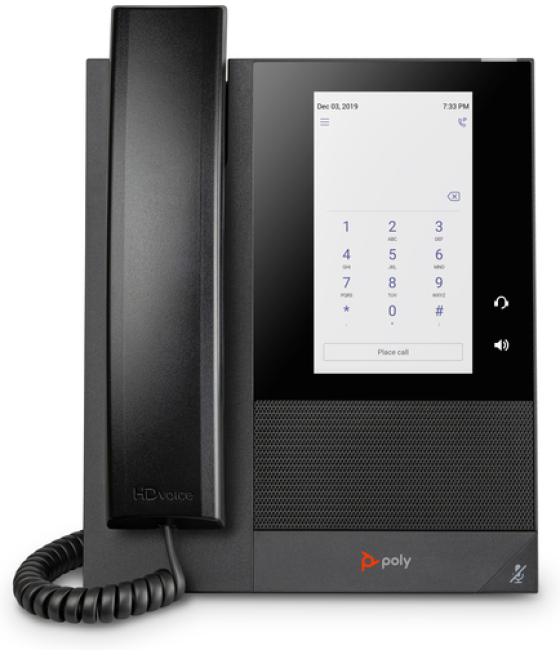 POLY Teléfono multimedia empresarial CCX 400 para Microsoft Teams y habilitado para alimentación a través de Ethernet (PoE)