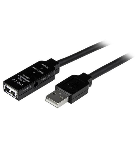 StarTech.com Cable 10m Extensión Alargador USB 2.0 Activo Amplificado - Macho a Hembra USB A - Negro
