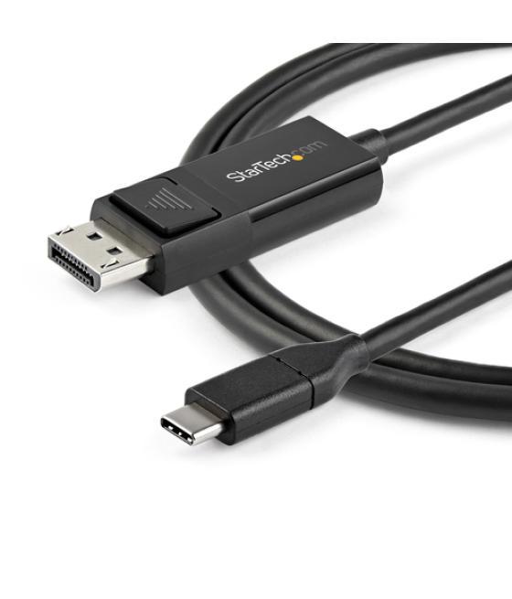 StarTech.com Cable de 2m USB C a DisplayPort 1.2 de 4K a 60Hz - Cable Adaptador de Vídeo Bidireccional DP a USB-C o USB-C a DP R