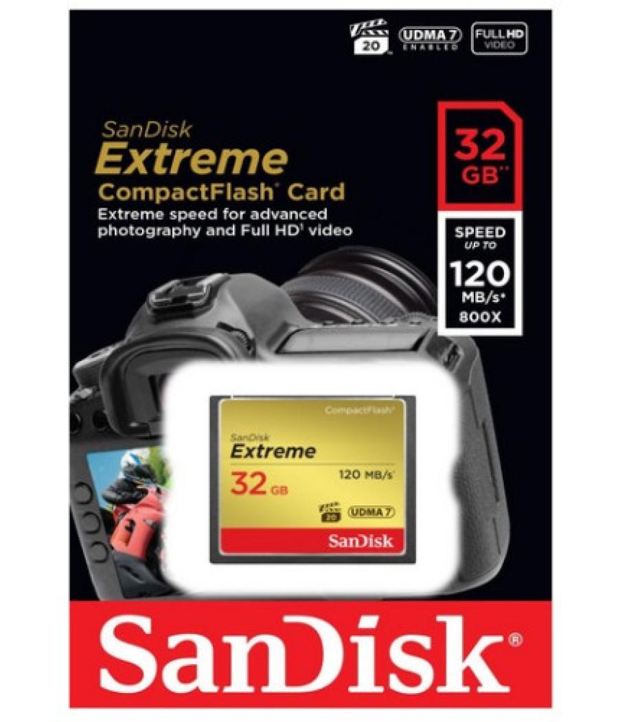 Sandisk 32gb extreme memoria flash compactflash