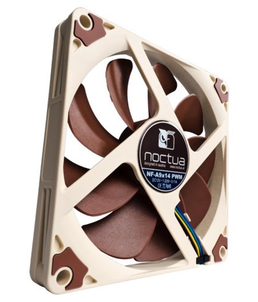 Noctua ventilador caja nf-a9x14 pwm, 92mm fan, 92x92x14 mm, 12v, 2200rpm/1700rpm/500rpm, 19,9 db(a), 50,5 m3/h, 1,64 mm h2o, 4 p