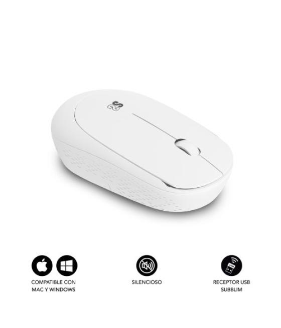 Subblim ratón business plus silencioso inalámbrico 2.4g 1200 dpi blanco