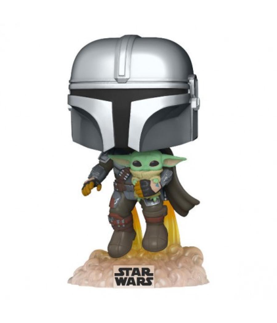 Funko pop star wars the mandalorian mandalorian volando con jet & baby yoda 50959