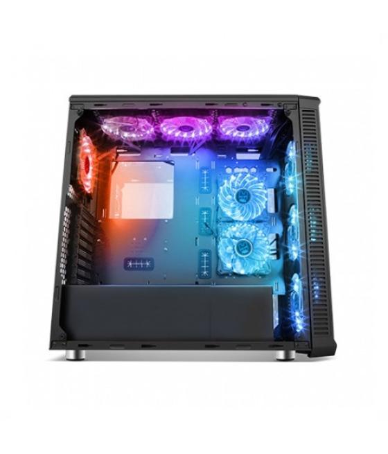 Caja ordenador gaming torre atx nox hummer tgx rainbow - cristal templado