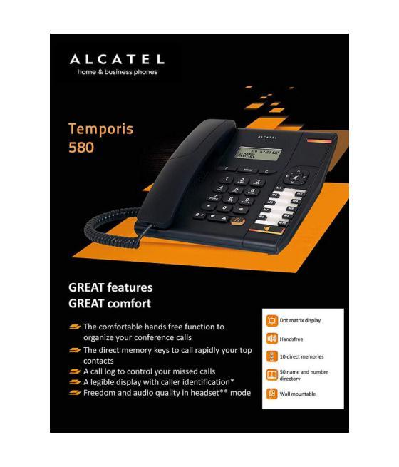 Telefono fijo alcatel profesional temporis 580 ce black