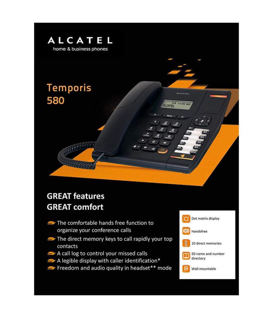 Telefono fijo alcatel profesional temporis 580 ce black