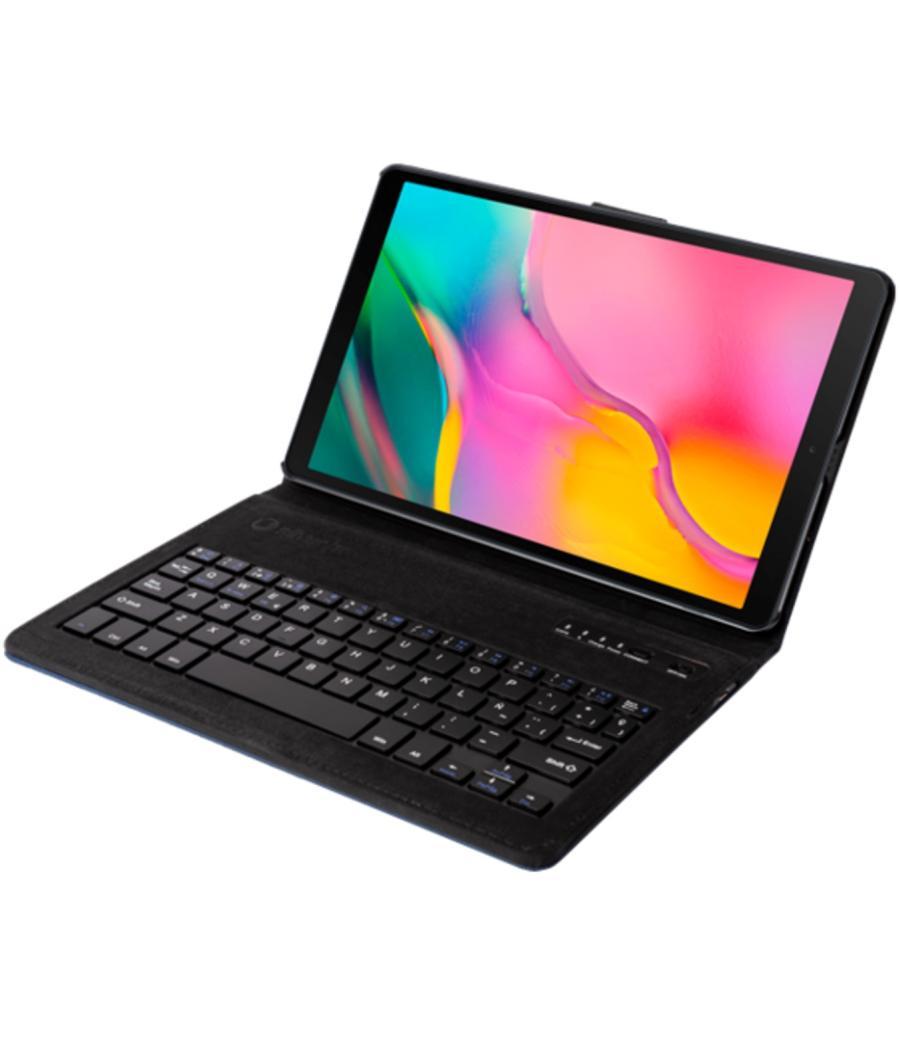 Funda silver ht para tablet samsung tab a 2019 10.1pulgadas (t510 - t515) con teclado bluetooth azul