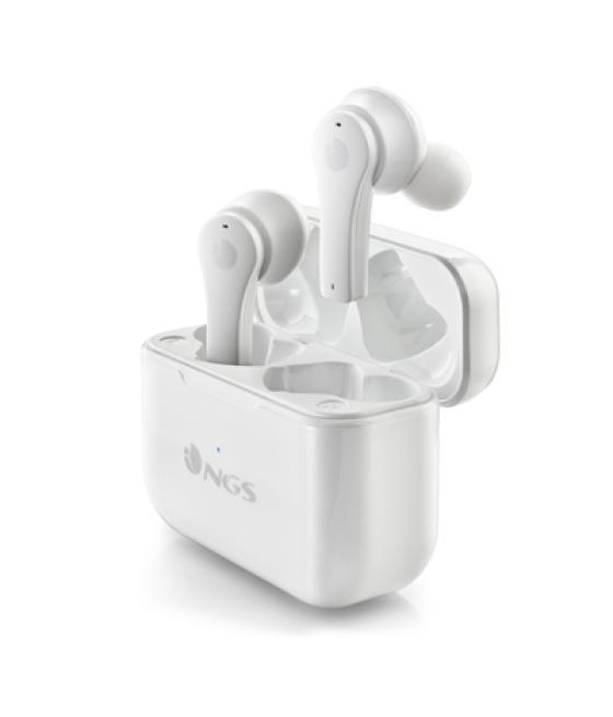 Auriculares inalambricos ngs artica bloom white bluetooth 5.1 + estuche de carga - blanco