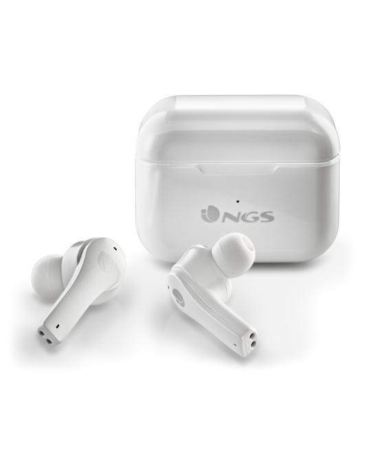 Auriculares inalambricos ngs artica bloom white bluetooth 5.1 + estuche de carga - blanco