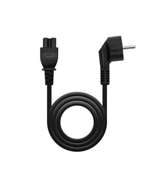 Cable alimentacion tipo trebol 1.5m nanocable negro corriente - acodado - schuko c5 - awg18