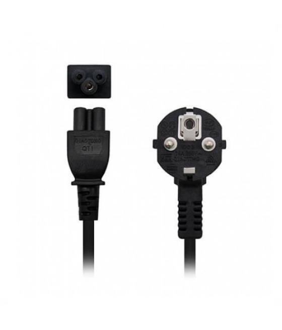 Cable alimentacion tipo trebol 1.5m nanocable negro corriente - acodado - schuko c5 - awg18