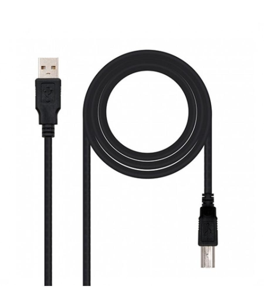 Cable usb tipo a 2.0 a usb tipo b 2.0 nanocable 1.8m negro macho - macho