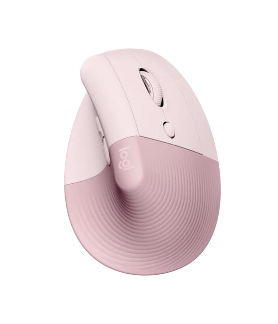 Mouse raton vertical logitech lift 6 botones 4000 dpi wireless inalambrico rosa