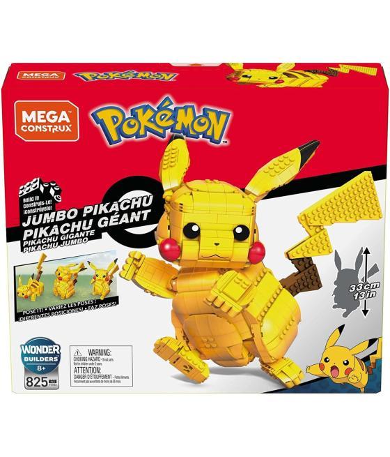 Figura mattel mega construx build pokemon jumbo pikachu 825 pcs