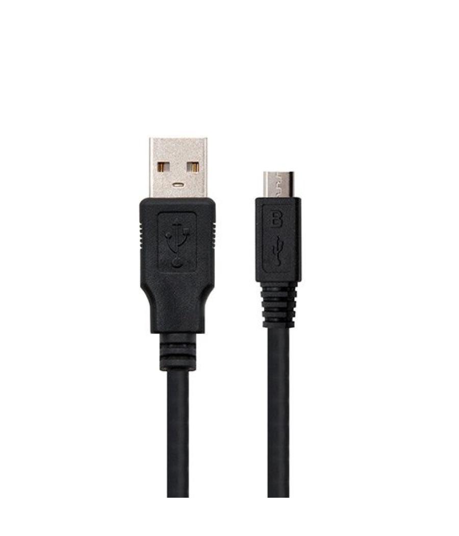 Cable usb 2.0 a micro usb nanocable 0.8m - macho - hembra - negro