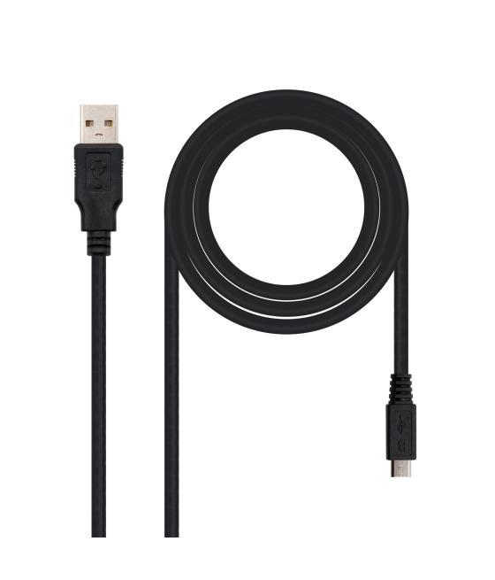 Cable usb 2.0 a micro usb nanocable 0.8m - macho - hembra - negro