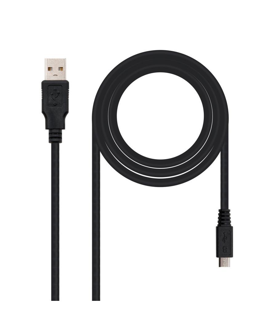 Cable usb 2.0 a micro usb nanocable 0.8m - macho - hembra - negro