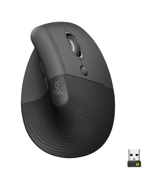 Mouse raton vertical logitech lift for business 6 botones 4000 dpi wireless inalambrico grafito