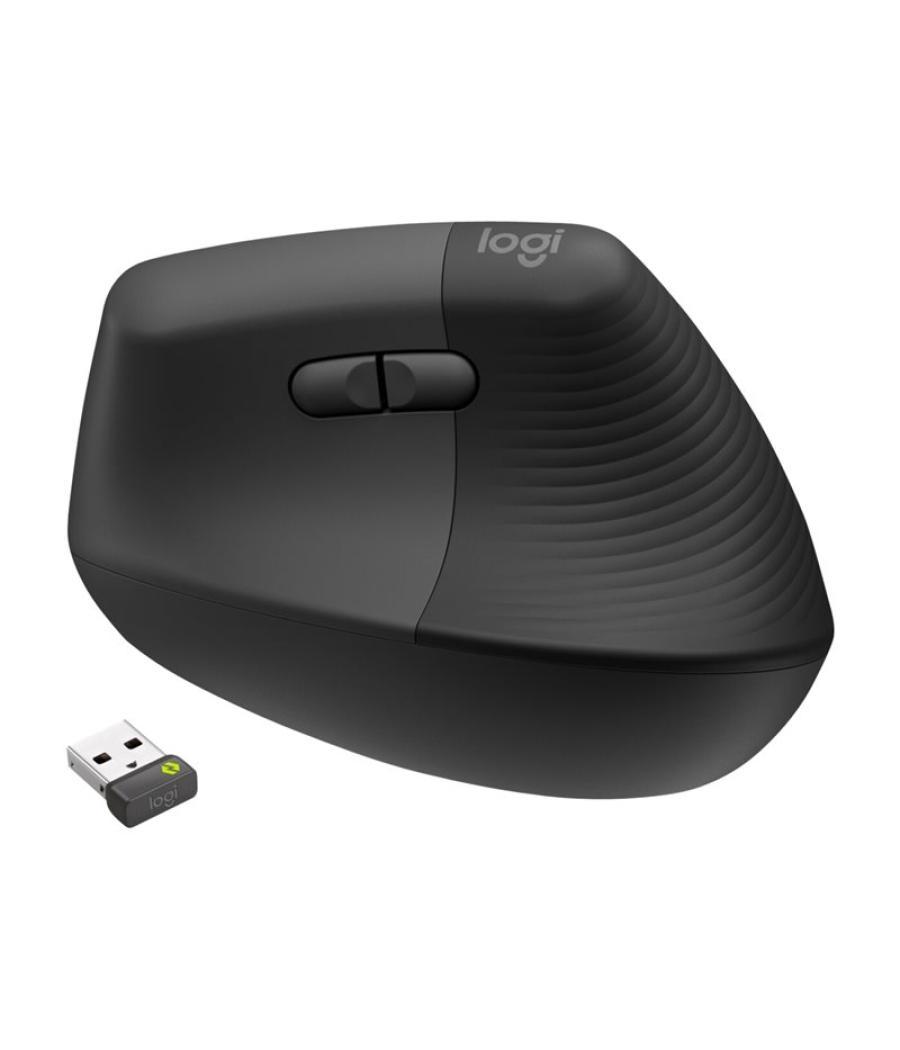 Mouse raton vertical logitech lift for business 6 botones 4000 dpi wireless inalambrico grafito