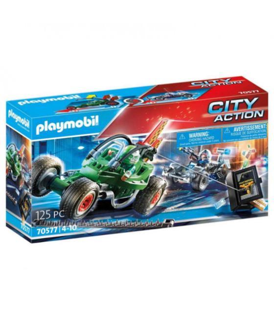 Playmobil ciudad kart policial persecucion ladron de caja fuerte