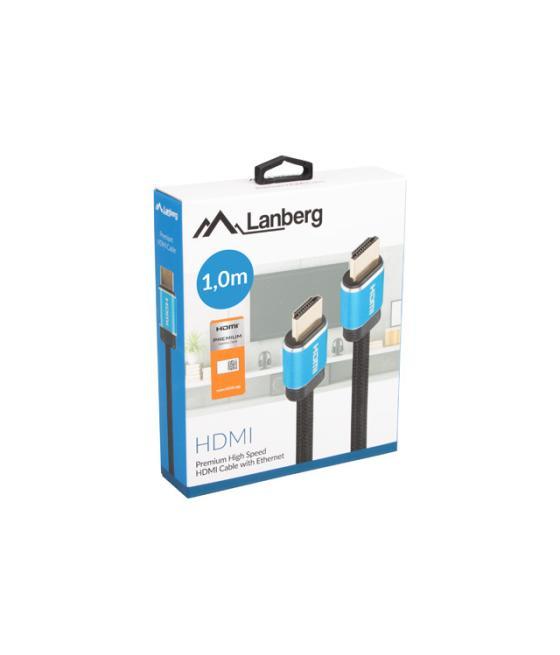 Cable hdmi lanberg m - m v2.0 premium certificate 1m negro