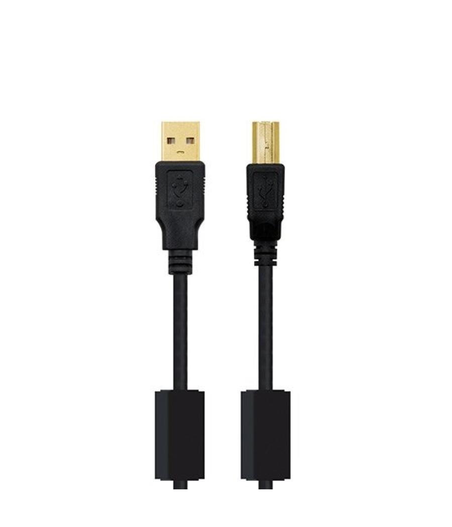 Cable ferrita usb(a) 2.0 a usb(b) 2.0 nanocable 5m negro macho - macho