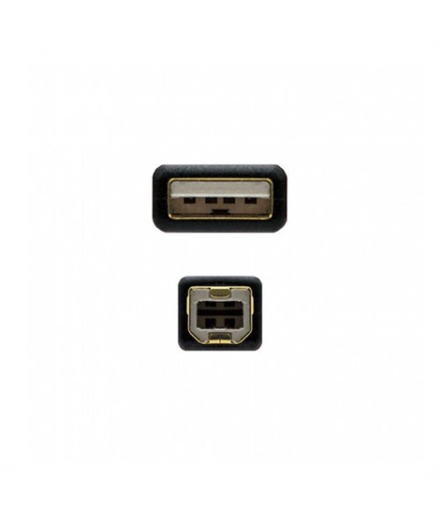 Cable ferrita usb(a) 2.0 a usb(b) 2.0 nanocable 5m negro macho - macho