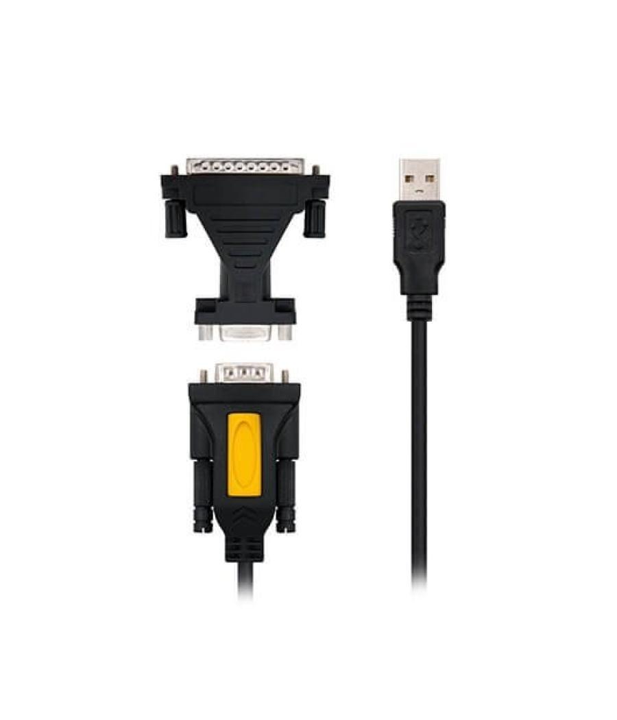 Cable conversor usb tipo a a rs232 nanocable 1.8m - macho - macho - incluye adaptador db9(h) a db25(m)