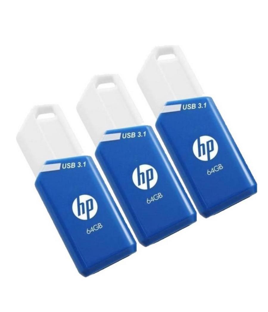 Pack de 3 memorias usb 3.1 hp x755w 64gb