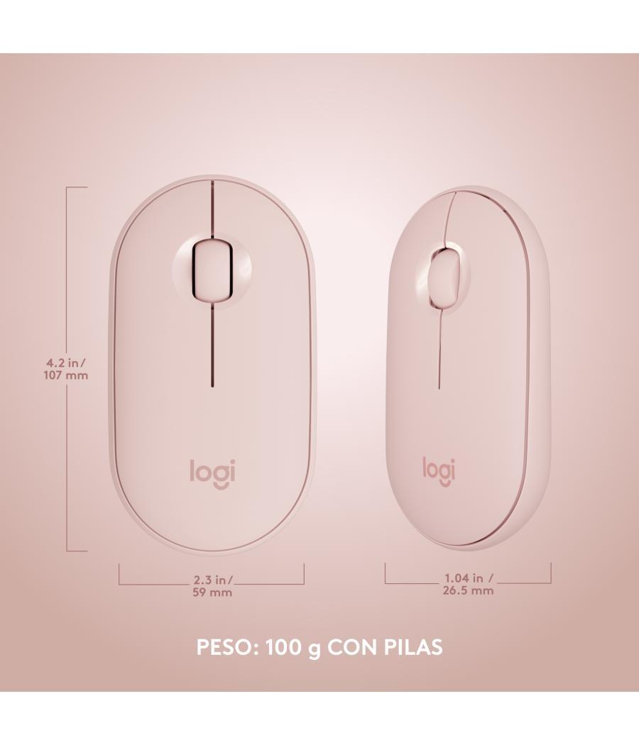 Teclado + mouse logitech mk470 wireless inalambrico rosado