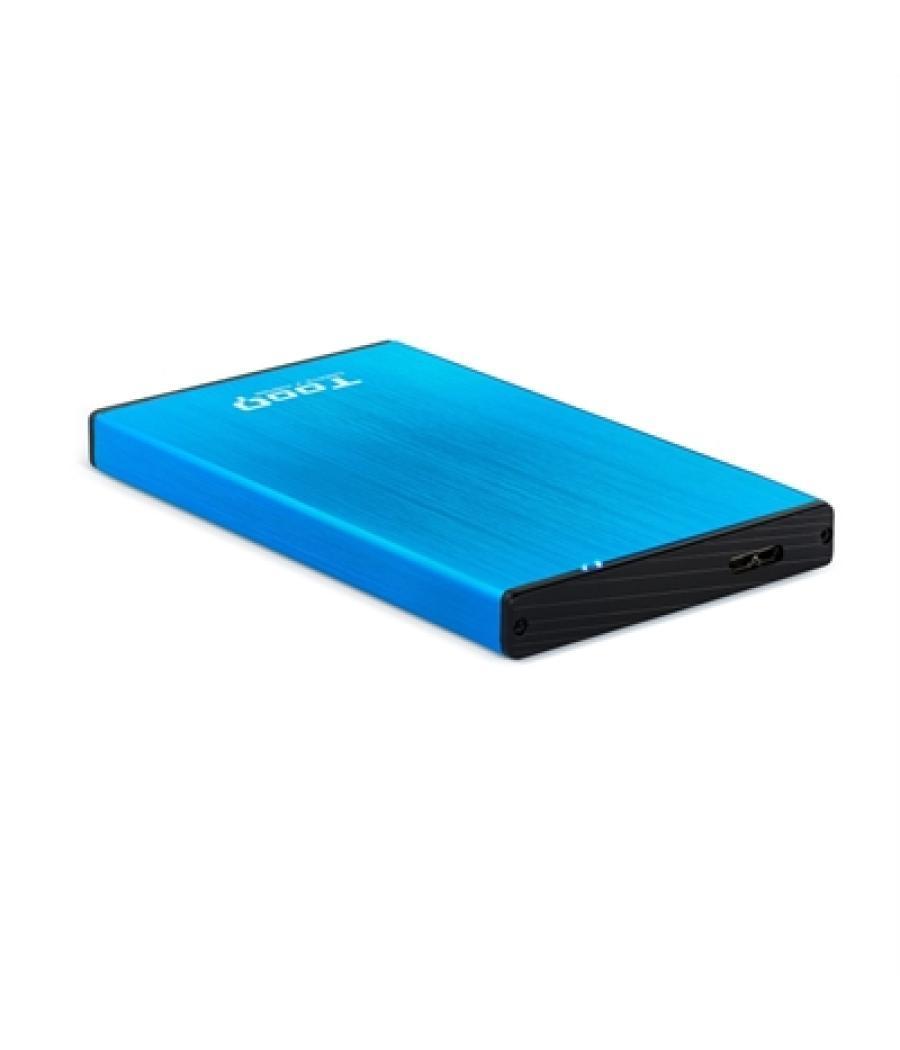 Caja externa tooq tqe - 2527bl para hdd 2.5pulgadas 9.5mm sata 3 usb 3.0 - 3.1 azul