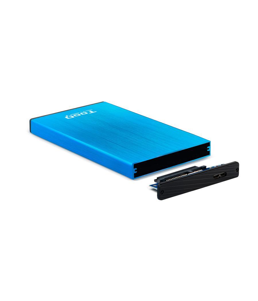 Caja externa tooq tqe - 2527bl para hdd 2.5pulgadas 9.5mm sata 3 usb 3.0 - 3.1 azul