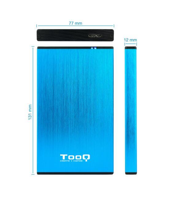 Caja externa tooq tqe - 2527bl para hdd 2.5pulgadas 9.5mm sata 3 usb 3.0 - 3.1 azul