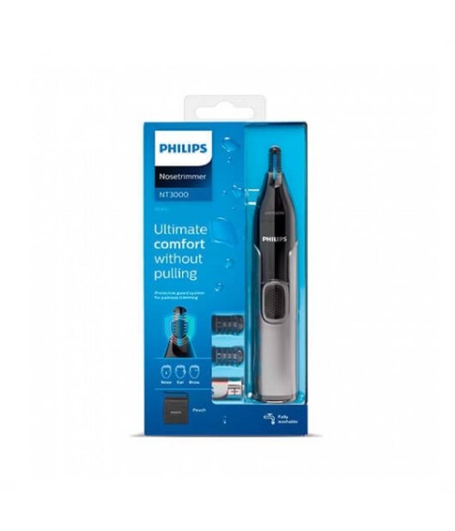 Cortapelos philips + naricero nt3650 - 16 negro 2peines - cuchilla lavable - ducha - recortador - pila aa