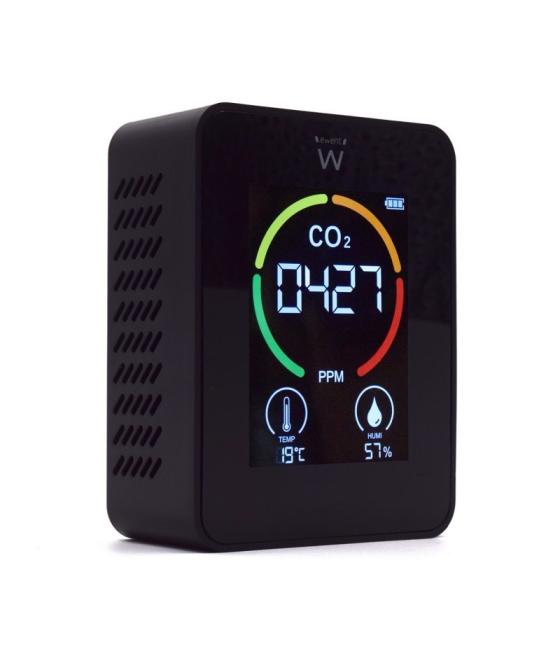Detector de calidad del aire ewent ew2420 termometro ambiental y medidor de humedad